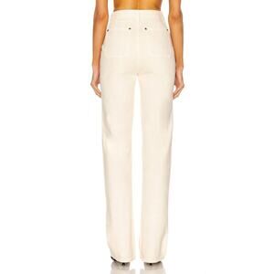 Khaite Isabella High Rise Straight Leg Jeans Classic Minimalist Ivory Rigid 29